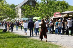 Marktstände auf einer Wiese