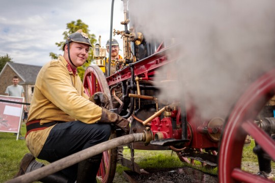 Volldampf voraus! Vorführung der Dampfspritze des Feuerwehrmuseum Salzbergen