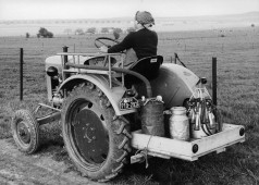 Frau auf Fendt-Traktor